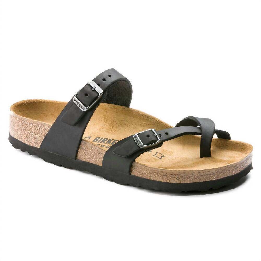 NEW BIRKENSTOCK unisex mayari oiled leather sandal in black